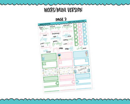 Mini B6/Weeks Summer is the Best Time Weekly Planner Sticker Kit sized for ANY Vertical Insert