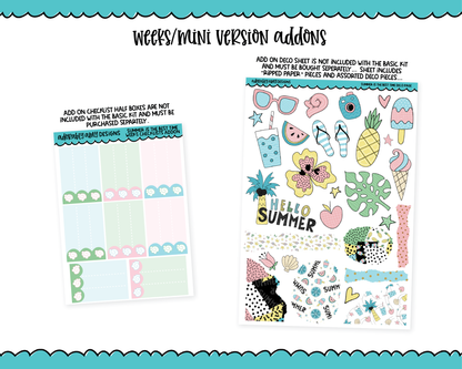 Mini B6/Weeks Summer is the Best Time Weekly Planner Sticker Kit sized for ANY Vertical Insert