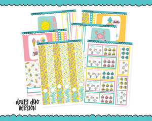Daily Duo Sun & Fun Summer Themed Weekly Planner Sticker Kit for Daily Duo Planner