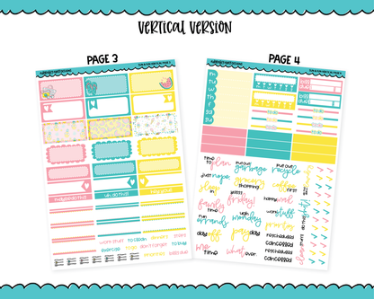 Vertical Sun & Fun Summer Themed Planner Sticker Kit for Vertical Standard Size Planners or Inserts