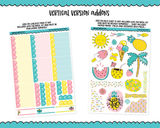 Vertical Sun & Fun Summer Themed Planner Sticker Kit for Vertical Standard Size Planners or Inserts