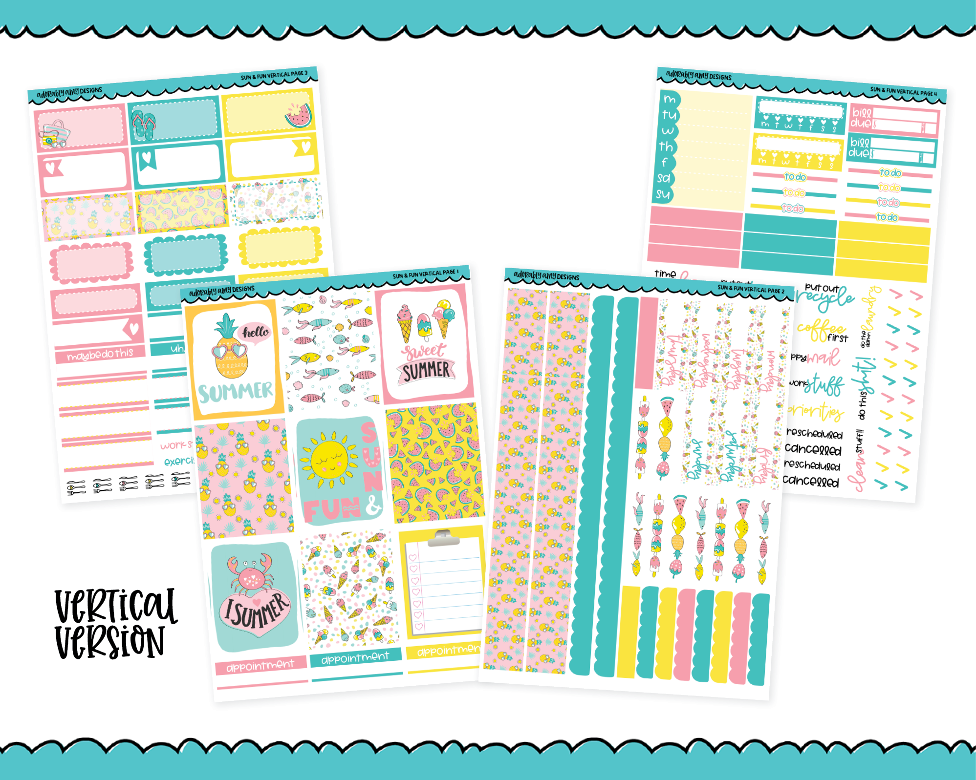 Hello Monday Script Stickers Planner Stickers Two Sizes and 