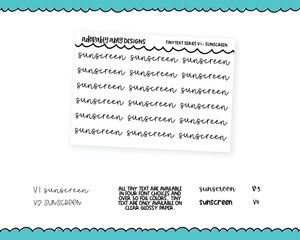 Foiled Tiny Text Series - Sunscreen Checklist Size Planner Stickers for any Planner or Insert