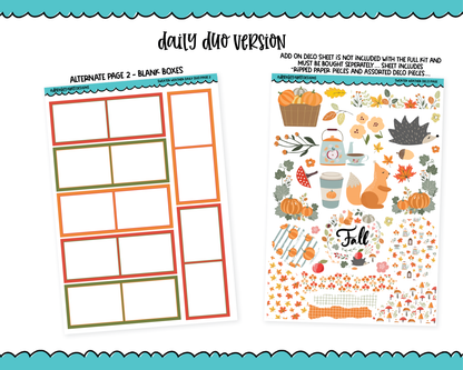 Daily Duo Sweater Weather Fall Autumn Themed Weekly Planner Sticker Kit for Daily Duo Planner