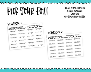 Foiled Tiny Text Series - Organize Checklist Size Planner Stickers for any Planner or Insert