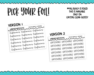 Foiled Tiny Text Series - Leftovers Checklist Size Planner Stickers for any Planner or Insert