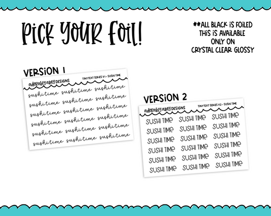 Foiled Tiny Text Series - Sushi Time Checklist Size Planner Stickers for any Planner or Insert