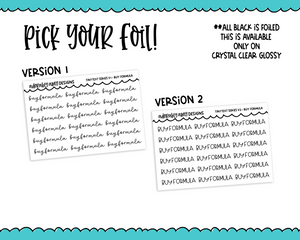 Foiled Tiny Text Series - Buy Formula Checklist Size Planner Stickers for any Planner or Insert