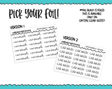 Foiled Tiny Text Series - Car Wash Checklist Size Planner Stickers for any Planner or Insert