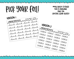 Foiled Tiny Text Series -  Church Checklist Size Planner Stickers for any Planner or Insert