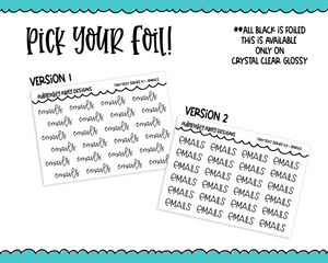 Foiled Tiny Text Series - Email Checklist Size Planner Stickers for any Planner or Insert