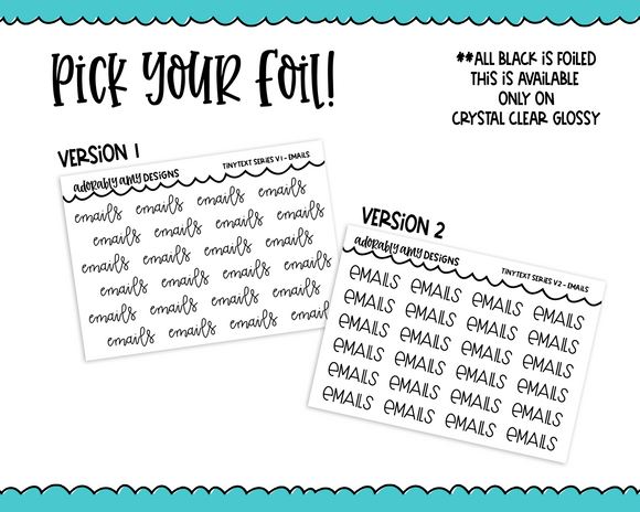 Foiled Tiny Text Series - Email Checklist Size Planner Stickers for any Planner or Insert