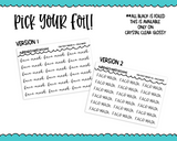Foiled Tiny Text Series - Face Mask Checklist Size Planner Stickers for any Planner or Insert