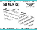 Foiled Tiny Text Series -  Family Time Checklist Size Planner Stickers for any Planner or Insert