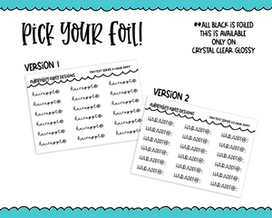 Foiled Tiny Text Series - Hair Appointment Checklist Size Planner Stickers for any Planner or Insert