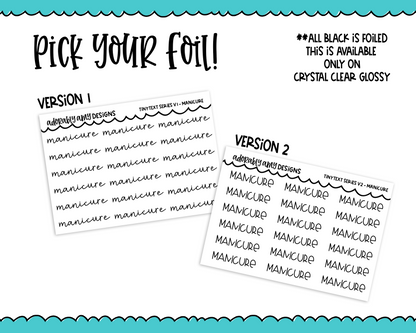 Foiled Tiny Text Series - Manicure Checklist Size Planner Stickers for any Planner or Insert