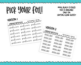 Foiled Tiny Text Series - Pedicure Checklist Size Planner Stickers for any Planner or Insert