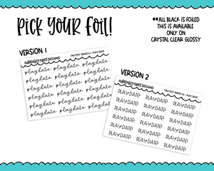 Foiled Tiny Text Series -  Playdate Checklist Size Planner Stickers for any Planner or Insert