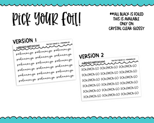 Foiled Tiny Text Series - Pokemon Go Checklist Size Planner Stickers for any Planner or Insert