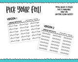 Foiled Tiny Text Series - Shave Legs Checklist Size Planner Stickers for any Planner or Insert