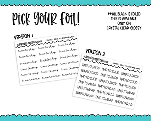 Foiled Tiny Text Series - Shop & Wrap Checklist Size Planner Stickers for any Planner or Insert