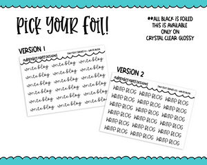 Foiled Tiny Text Series - Write Blog Checklist Size Planner Stickers for any Planner or Insert