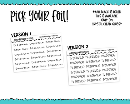 Foiled Tiny Text Series - TV Service Checklist Size Planner Stickers for any Planner or Insert