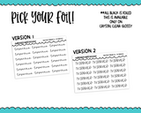 Foiled Tiny Text Series -   TV Service Checklist Size Planner Stickers for any Planner or Insert