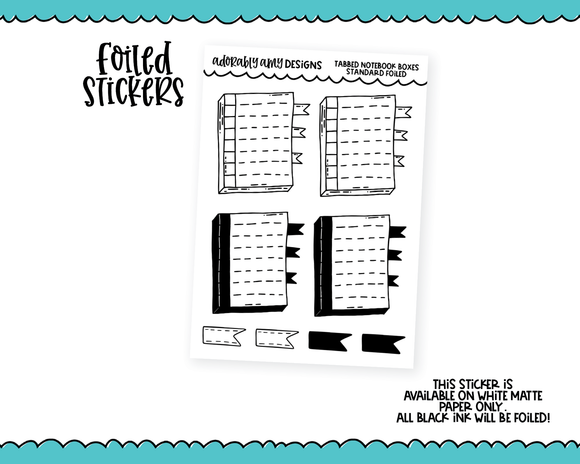 Foiled Tabbed Notebook Boxes Standard Size Functional Decorative Planner Stickers for any Planner or Insert