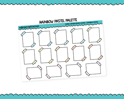 Hobo Cousin Rainbow Taped Corner Full Boxes Planner Stickers for Hobo Cousin or any Planner or Insert