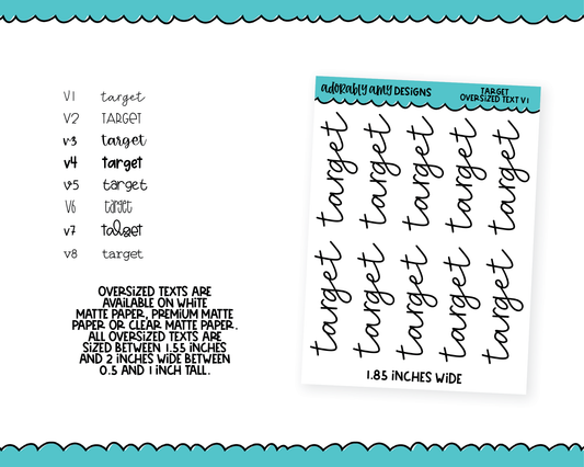 Oversized Text - Target Large Text Planner Stickers