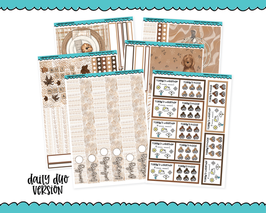 Daily Duo Thankful Neutral Thanksgiving Themed Weekly Planner Sticker Kit for Daily Duo Planner