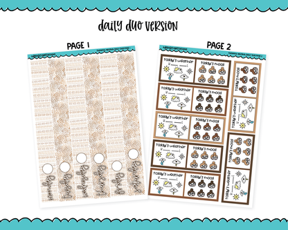 Daily Duo Thankful Neutral Thanksgiving Themed Weekly Planner Sticker Kit for Daily Duo Planner