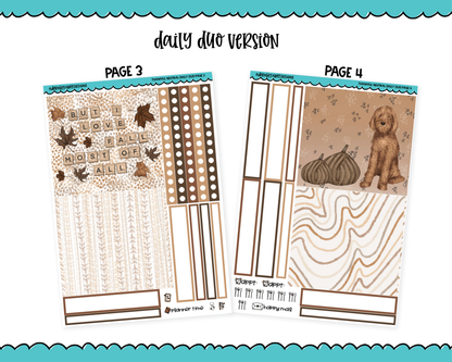 Daily Duo Thankful Neutral Thanksgiving Themed Weekly Planner Sticker Kit for Daily Duo Planner