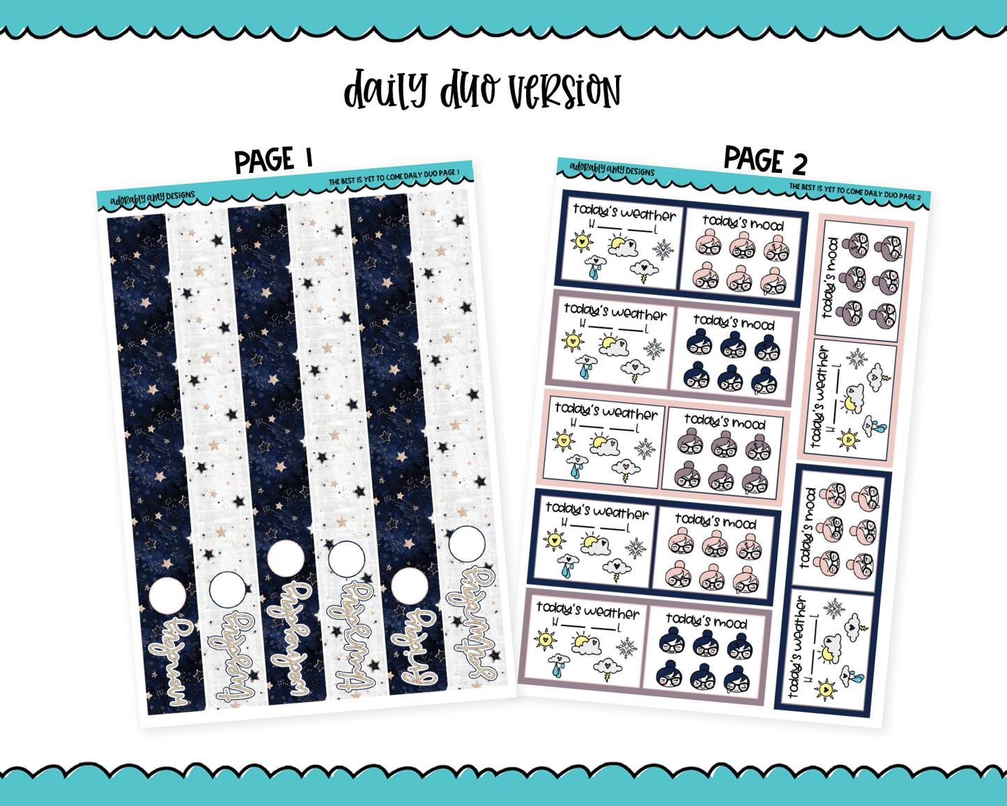 Daily Duo The Best is Yet to Come New Year's Themed Weekly Planner Sticker Kit for Daily Duo Planner