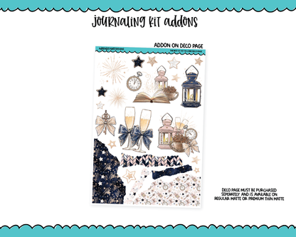 Journaling Kit The Best is Yet to Come New Year's Themed Planner Sticker Kit in White OR Black for Blackout Planners