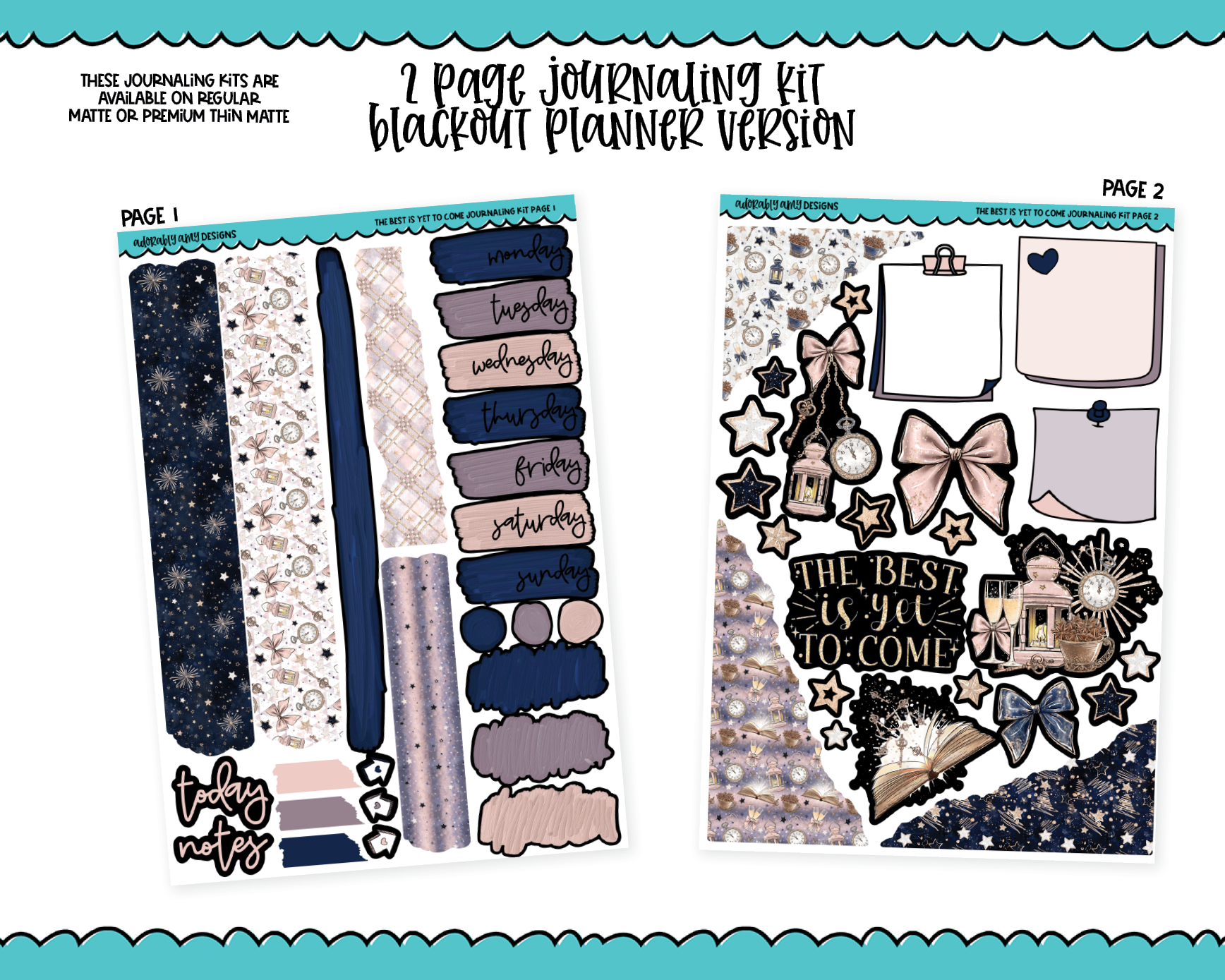 Journaling Kit The Best is Yet to Come New Year's Themed Planner Stick –  Adorably Amy Designs