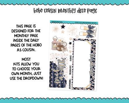 Hobonichi Cousin Monthly Pick Your Month The Best is Yet to Come New Year's Themed Planner Sticker Kit for Hobo Cousin or Similar Planners