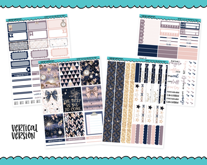 Vertical The Best is Yet to Come New Year's Themed Planner Sticker Kit for Vertical Standard Size Planners or Inserts