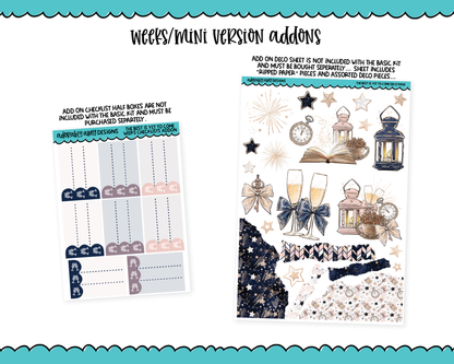 Mini B6/Weeks The Best is Yet to Come New Year's Themed Weekly Planner Sticker Kit sized for ANY Vertical Insert