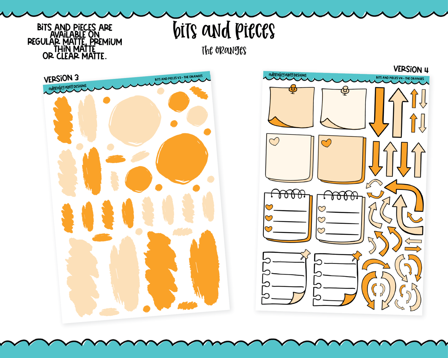 Bits & Pieces V3 & V4- Fun Kit Addons for Any Planner in 13 different Color Schemes