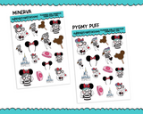 Planner Girls Character Stickers Theme Park Girl Decoration Planner Stickers for any Planner or Insert - Adorably Amy Designs