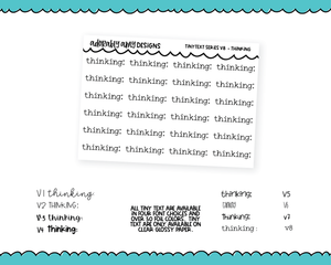 Foiled Tiny Text Series - Thinking Checklist Size Planner Stickers for any Planner or Insert