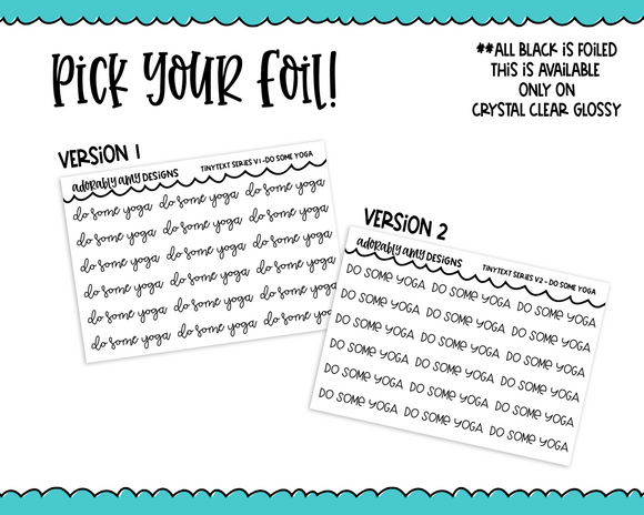 Foiled Tiny Text Series - Do Some Yoga Checklist Size Planner Stickers for any Planner or Insert
