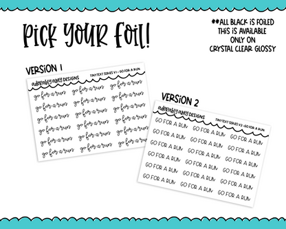 Foiled Tiny Text Series - Go for a Run Checklist Size Planner Stickers for any Planner or Insert