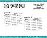 Foiled Tiny Text Series -   To Clean Checklist Size Planner Stickers for any Planner or Insert