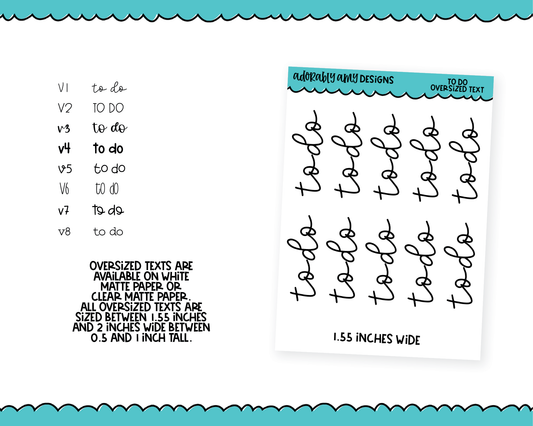Oversized Text - To Do Large Text Planner Stickers