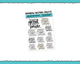 Rainbow or Black Today Was Great Typography Planner Stickers for any Planner or Insert