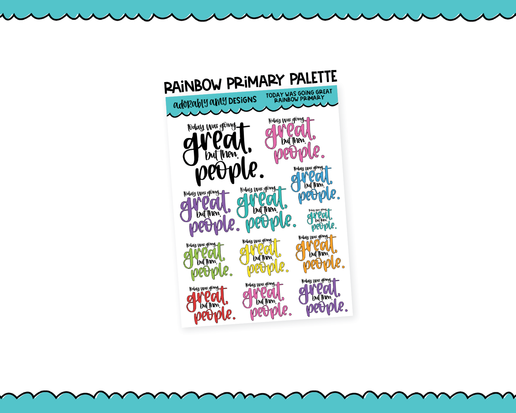 Rainbow or Black Kisscut Date Number Stickers - 8 Fonts - Planner Stic –  Adorably Amy Designs