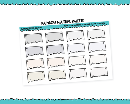 Rainbow Torn Paper Half Boxes Standard Stickers for any Planner or Insert
